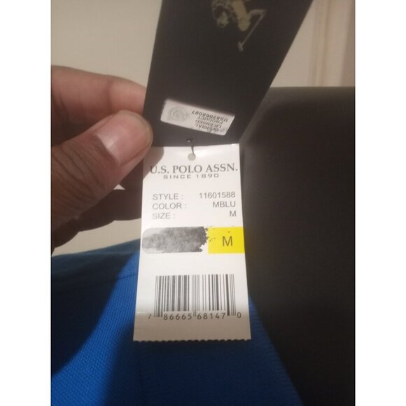 US Polo Assn. NEW Short Sleeve Polo Shirt Mens Medium M Blue Pony Casual Top NWT - Picture 3 of 12